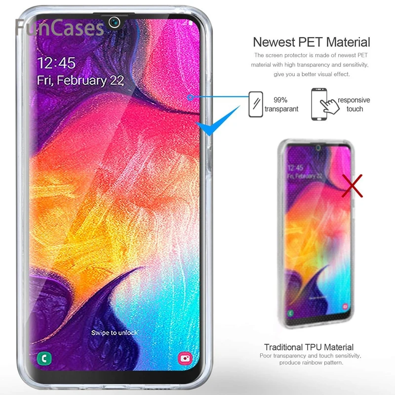 Для samsung Galaxy A50 A40 A30 A10 M20 M10 чехол 360 градусов полное покрытие силиконовый роскошный