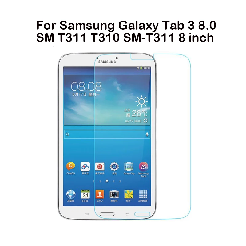 For Samsung T310 Чехол для планшета samsung Tab A 8,0 Galaxy Note 8,0 GT-N5100 N5120 SM T380 T385 SM-T380 чехол из закаленного стекла+ ручка - Цвет: For Samsung T310