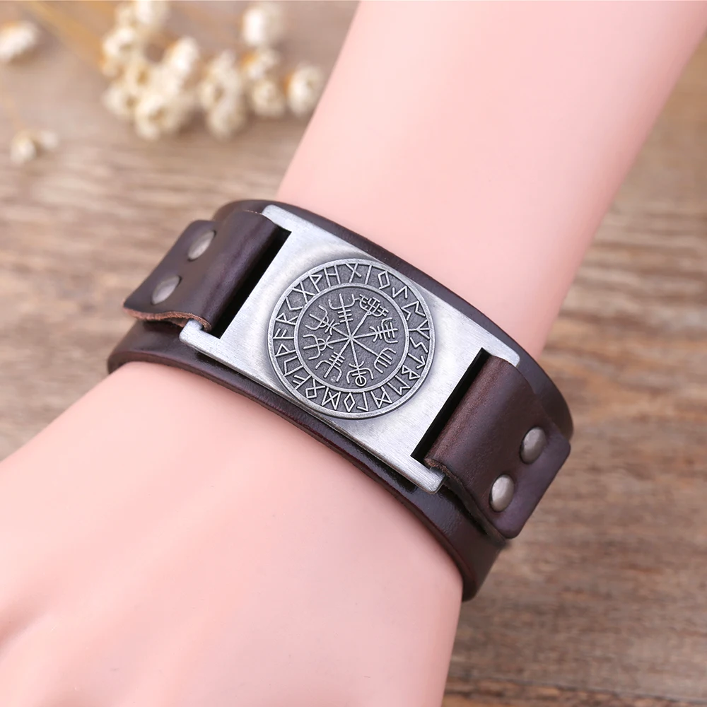 My shape, новинка, Прямая поставка, Викинг, Vegvisir, компас, подвески, браслет, нордические руны, мужские ювелирные изделия, символ Одина, кожаные браслеты