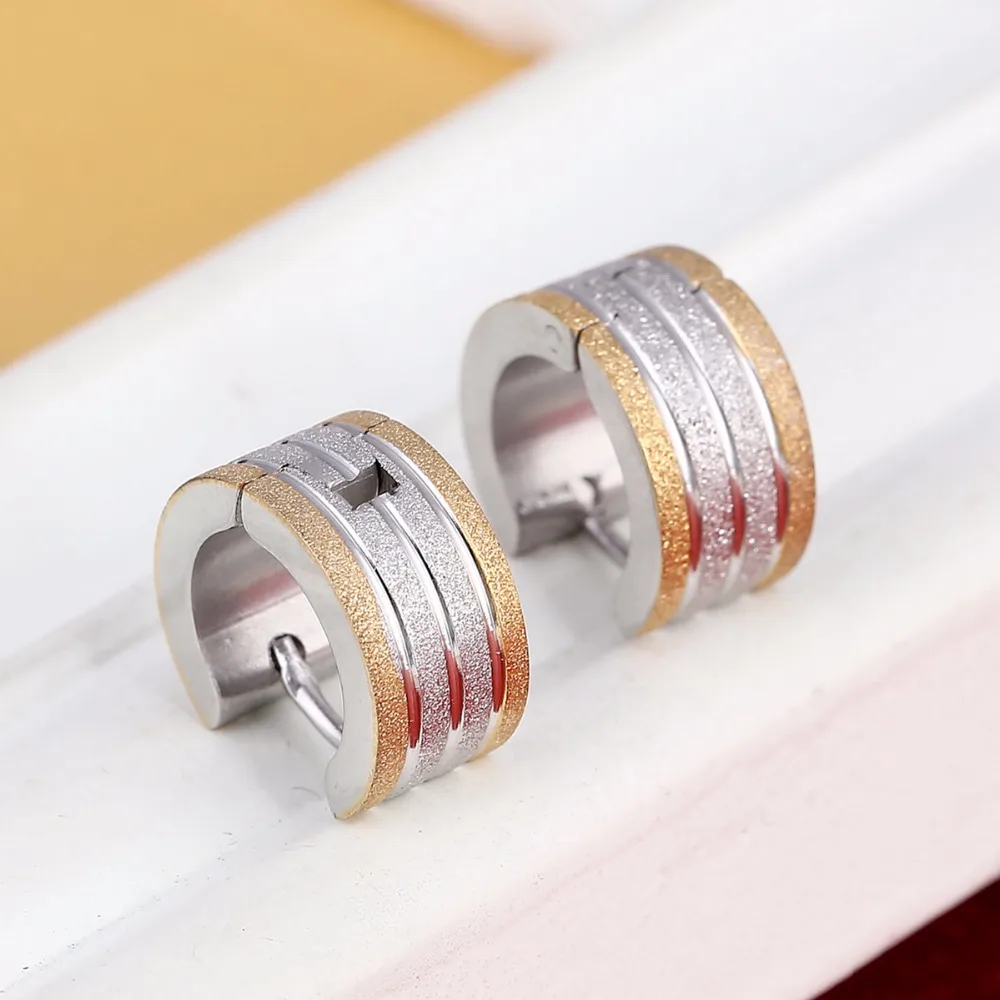 Оптовая продажа новые серьги-гвоздики из нержавеющей стали золотого цвета