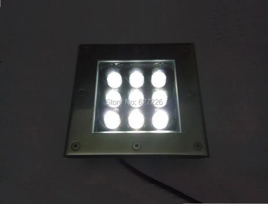 Завод прямых продаж квадратный 9 Вт светодиодный подземные лампы DC12-24V открытый