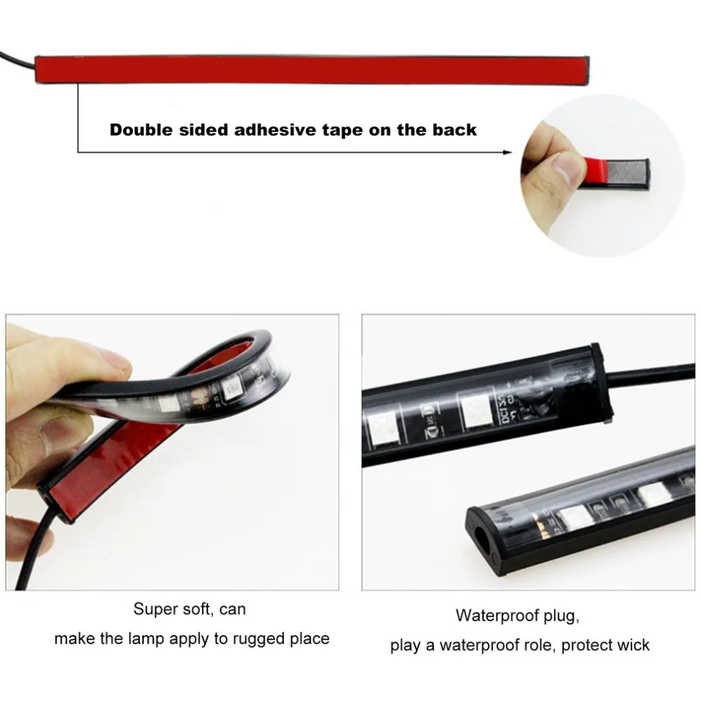 Leite 4 шт. 48 светодиодный USB музыкальный звук активный автомобильный интерьерный светодиодный светильник с полосками DC12V автоматический атмосферный светильник s Underdash светильник ing Strip Kit