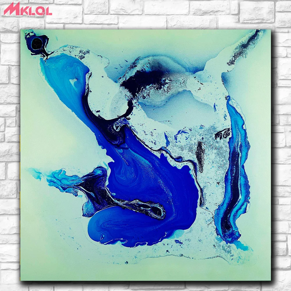 Модная масляная живопись Aqua Series I Paiting домашний декор на холсте современное