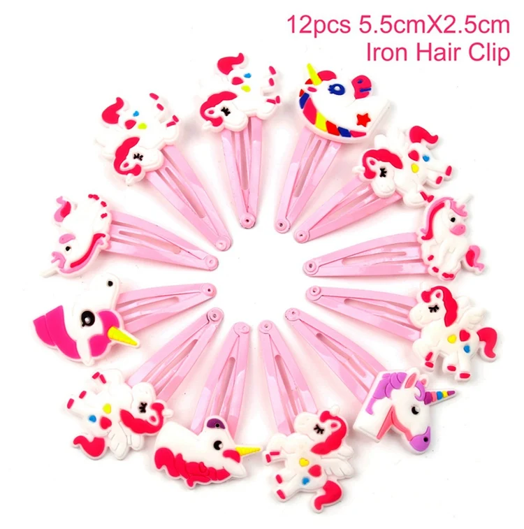hair clip 12pcs Набор воздушных шаров в виде единорога, 25 шт., товары для дня рождения, балоны, шары с днем рождения, Детские декорации вечеринок - Цвет: hair clip 12pcs