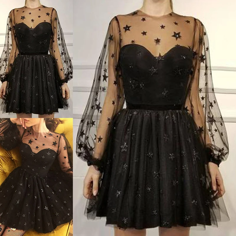 Платье для костюма многослойное мини прозрачная женская открытая винтажная