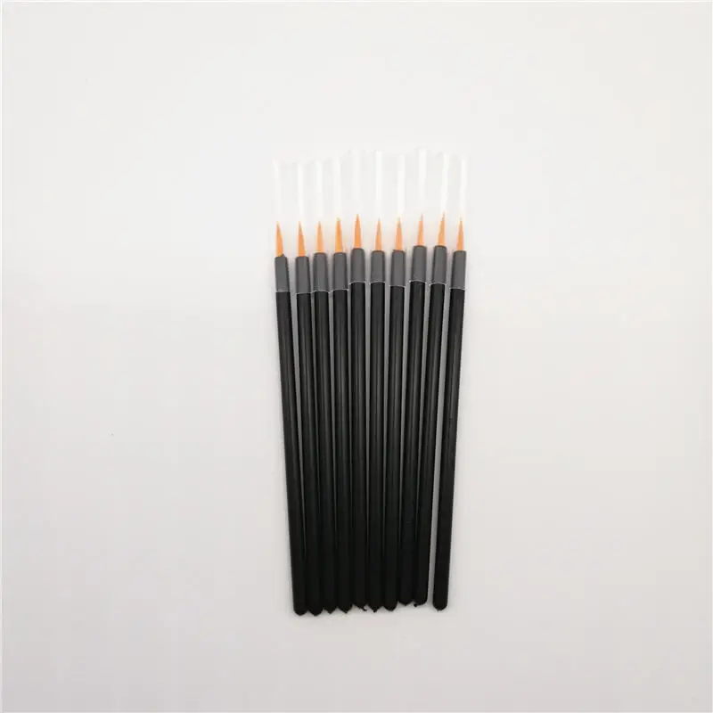 10pcs yellow 1 шт./10 шт./50 шт. профессиональные одноразовые Профессиональные кисти для подводки глаз, Кисть для макияжа с крышкой, Прямая поставка - Handle Color: 10pcs yellow