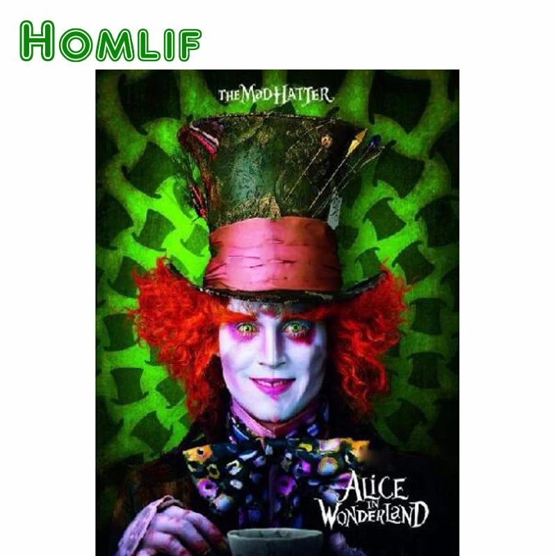 Алмазная живопись HOMLIF 5D сделай сам Алиса сумасшедший Хэттер мозаика алмазная