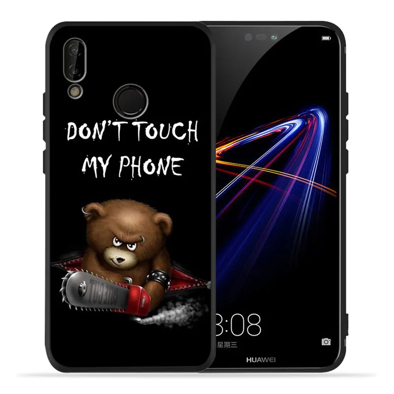 И надписью Don't touch my phone (не трогай мой для Huawei P8 P10 P20 P30 Mate 10 20 Honor 8 8X 8C 9 Lite Plus Pro