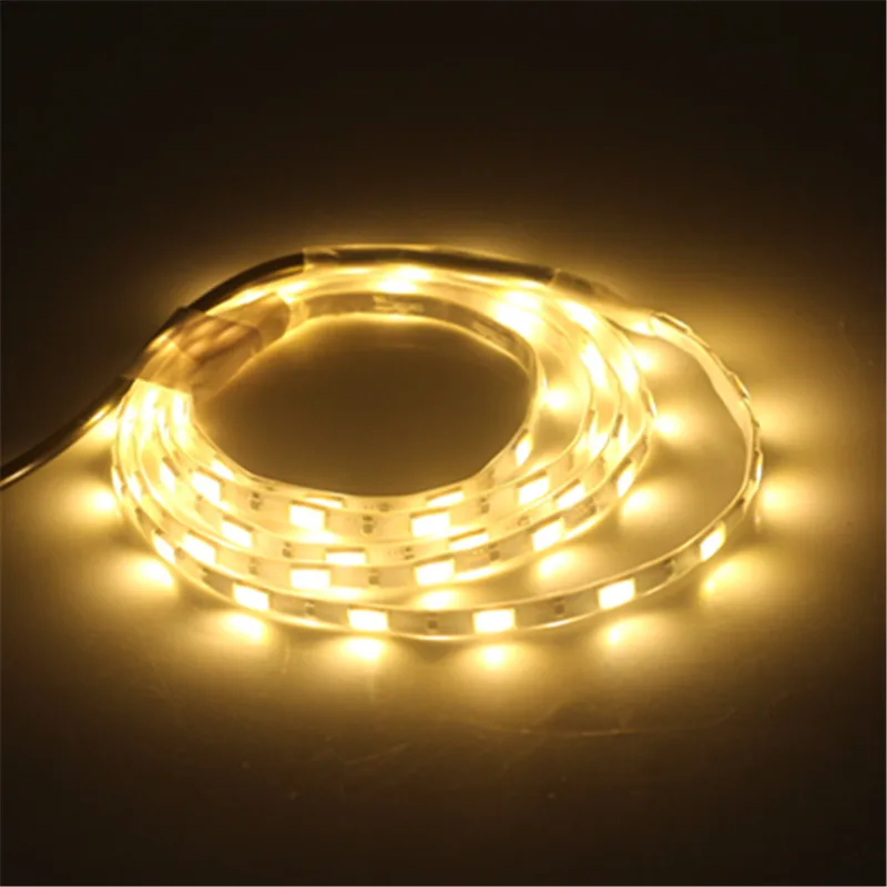 Супер яркий DC 5 в 1 м 5630 SMD светодиодный гибкий полоса 5 мм ширина 60 Светодиодный/м IP67 водонепроницаемая лента светильник с usb-кабелем - Испускаемый цвет: Warm white