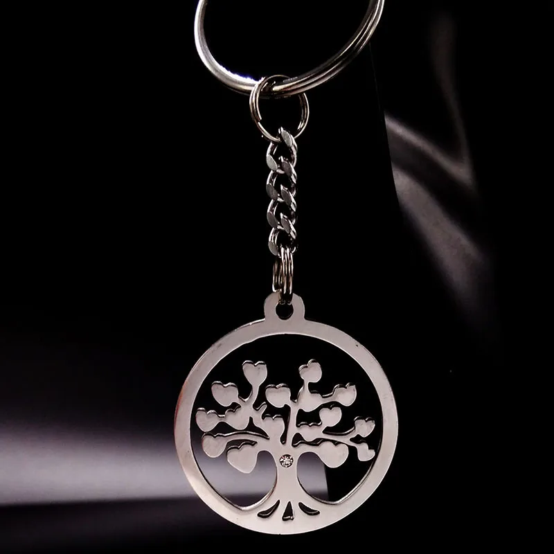 Брелок с подвеской из нержавеющей стали Tree of Life серебряный цвет брелки для женщин