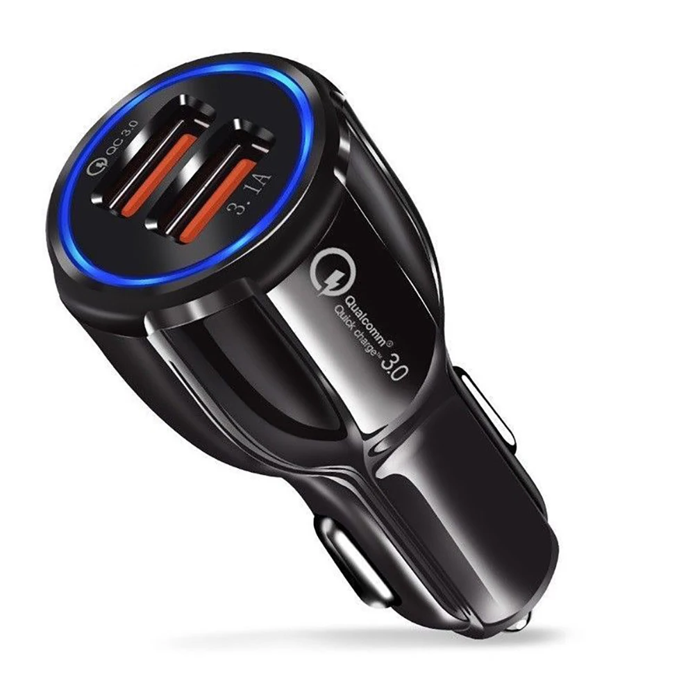 QC3.0 Сертифицированный Quick Charge Dual 2 USB порт быстрое автомобильное зарядное устройство 36 Вт аксессуар для мобильного телефона