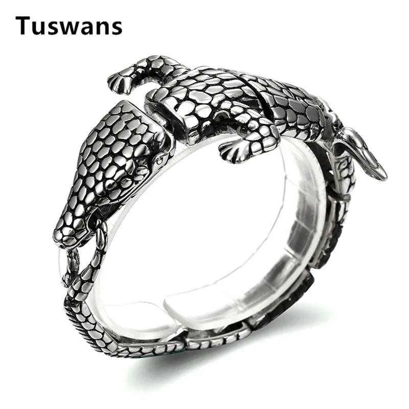 Мужской браслет из крокодиловой кожи в стиле панк нержавеющей стали 316L