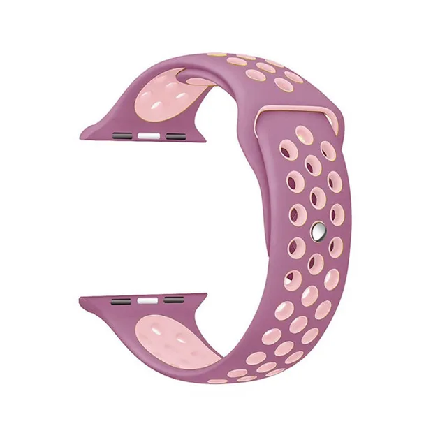 21 Purple pink Силиконовый ремешок для Apple Watch 42 мм, 38 мм, 44 мм, 40 мм, браслет, спортивный ремешок для Apple watch, адаптер для iwatch 4, 3 и 2, браслет - Цвет ремешка: 21 Purple pink