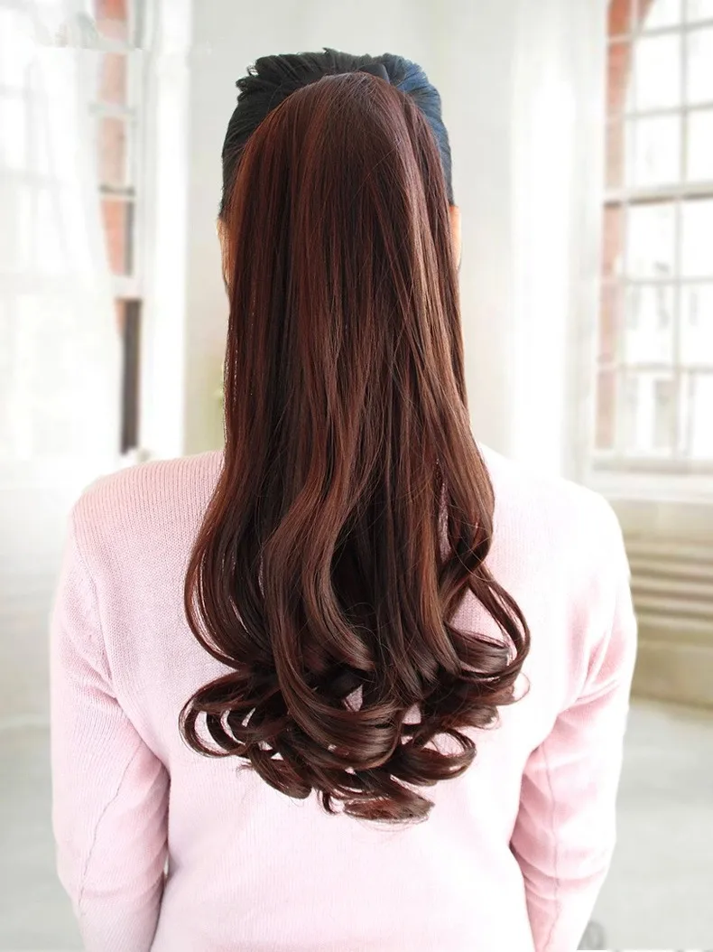 4 Color Real Thick Wavy 14' and 18&quot Long 150g Synthetic Claw Ponytail Hair wig Piece Pony Tail Free Shipping |