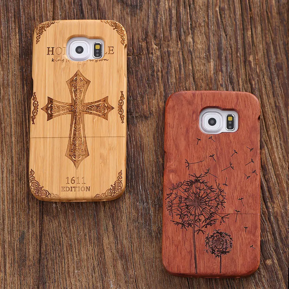 KISSCASE Натуральный Деревянный чехол для телефона Samsung S6 edge Чехол ретро дерево