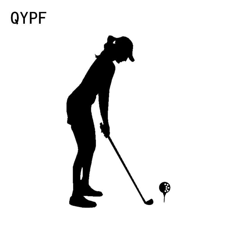 

QYPF 9.5*15.7CM Coolest Woman golf Decor Vinyl Car Modelling Sticker Silhouette Extreme Movement C16-1464