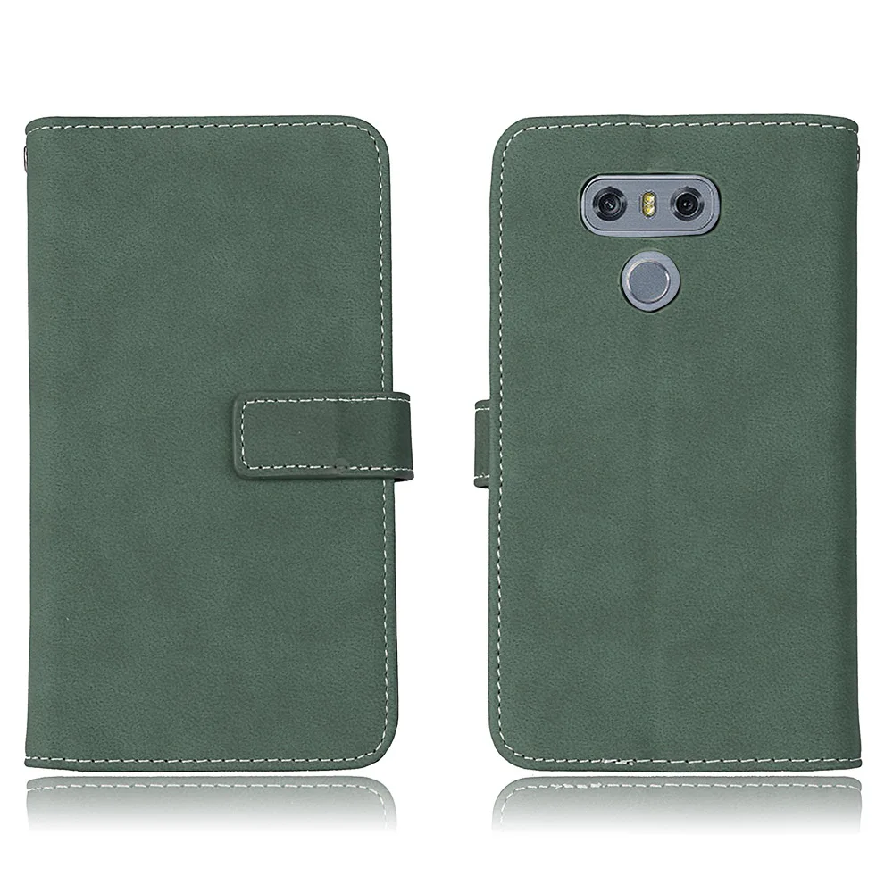 Green Для LG G6 случае роскошный Флип кожаный чехол для LG G6 5." защитный чехол бумажник Телефонные чехлы с держателем карты сумки для LG G6 принципиально - Цвет: Green