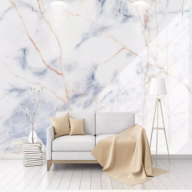 Custom Wall Cloth Modern Nordic Jazz White Marble Mural Wallpaper Living Room TV Bedroom Background Decoration 3D Fresco | Обустройство