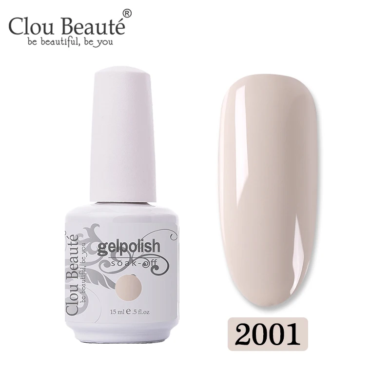 2001 Clou Beaute 375 цветов набор гель-лаков полуперманентный Vernis Матовый верхний слой УФ-гель для ногтей топовый лак впитывающий Гель-лак - Цвет: 2001
