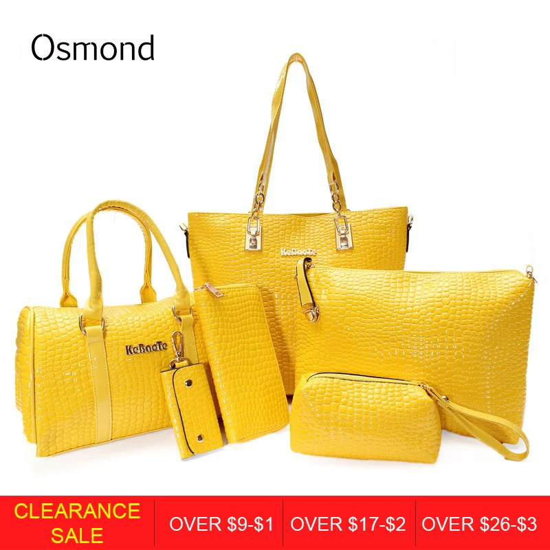 Osmond 2017 Новинка 6 шт./компл. Модный женский комплект сумок из искусственной кожи