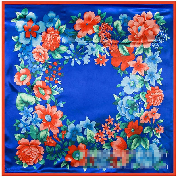 

90 * 90cm spring new peony flower flower pattern lady scarf