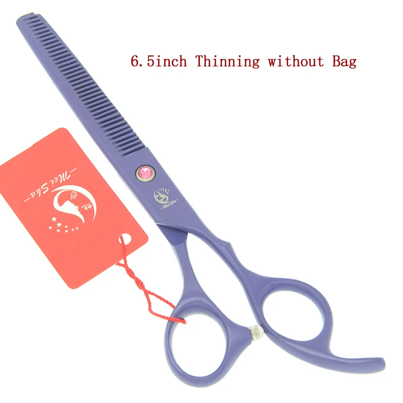HB0188 no bag 65 Meisha 6,5 дюймов Домашние животные из нержавеющей стали собаки втулки истончение ножницы вверх вниз изогнутые Животные ножницы для стрижки волос Tesouras HB0188 - Цвет: HB0188 no bag 65