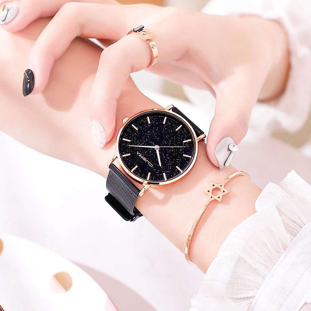 

Women's Watch Fashion Personality Starlight Dial Luxury Women Perpetual Quartz Wrist watch Clock Reloj Mujer Relogio
