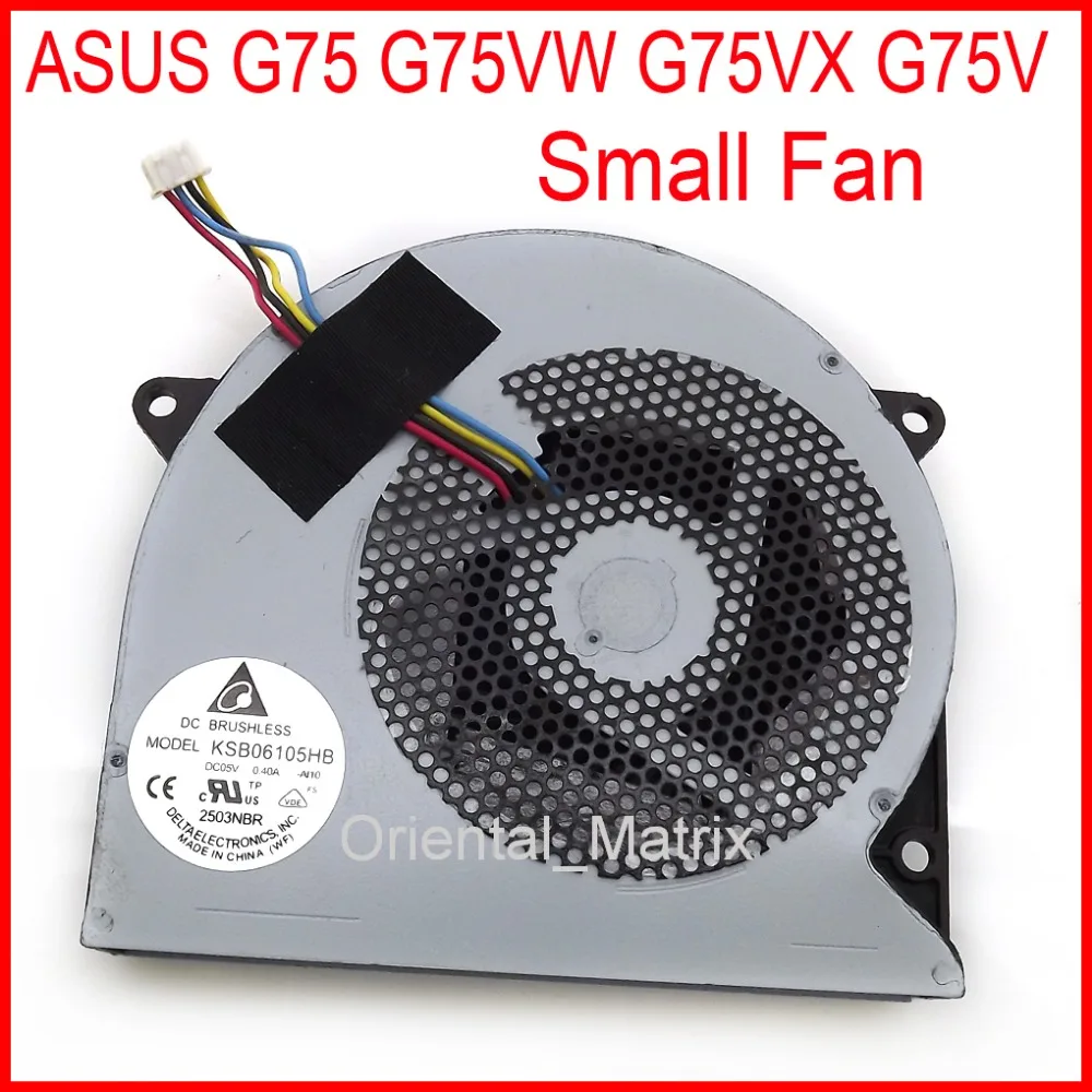 Бесплатная доставка Φ KSB06105HB DC5V 0.4A кулер вентилятор для ASUS G75 G75VW G75VX G75V небольшой
