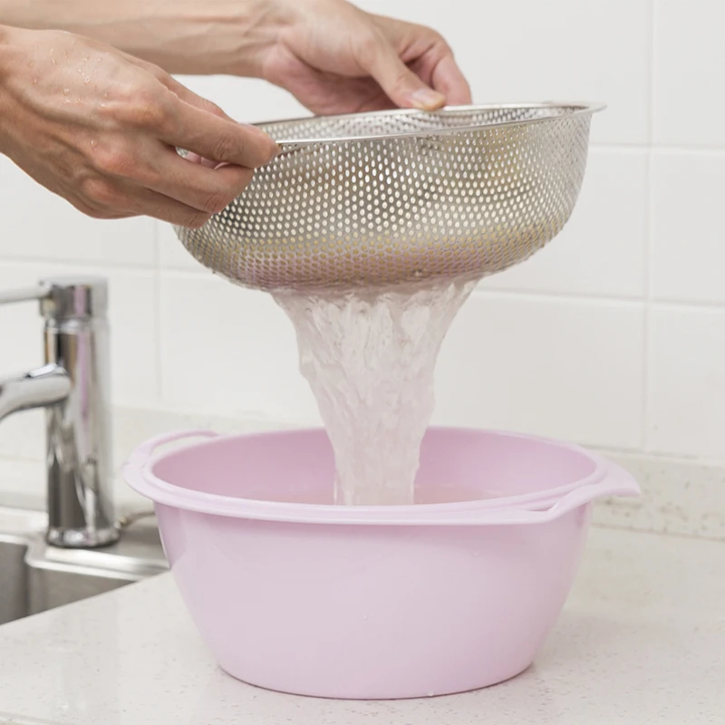 Дуршлаг Из Нержавеющей Стали корзина для фруктов Кухонное сито мытья лапша овощи