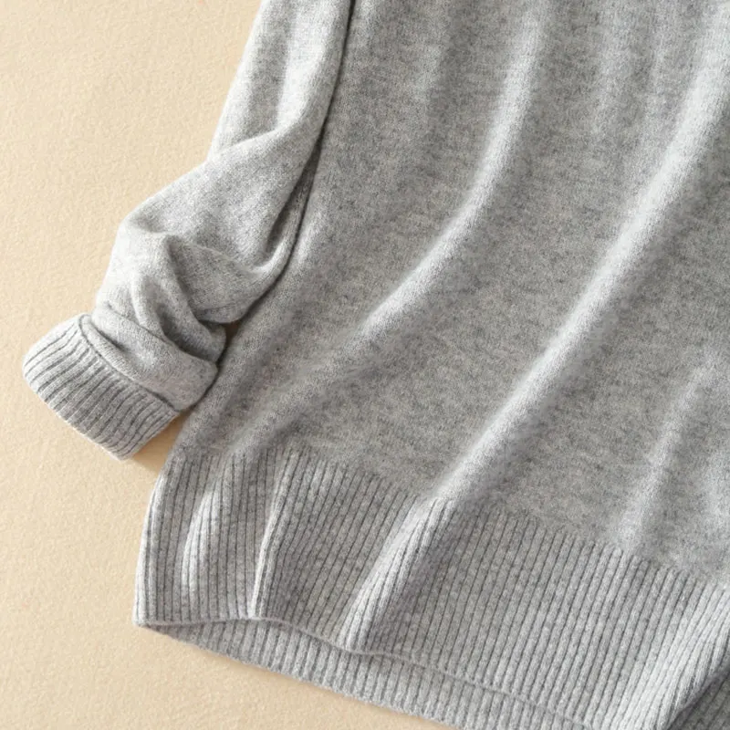 Kashana Cashmere Sweater Turtleneck 100% Pure Pullovers Long Sleeves Knitting Solid Color Gray | Женская одежда