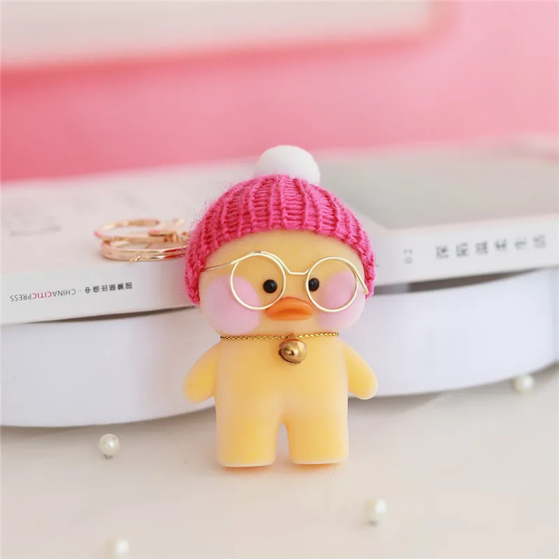 8 см Kawaii LaLafanfan кафе подвеска с форме утки брелок мультфильм милый утка автомобиль Декор Животные Куклы Игрушки для девочек подарок на день рождения для детей