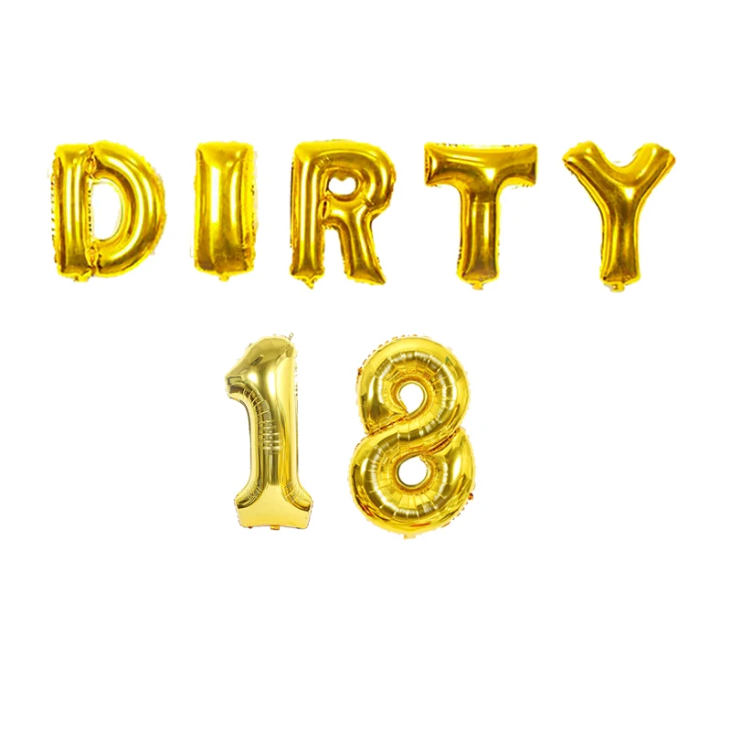Gold 18 1 комплект 16 дюймов шар из фольги с буквенным номером hello 30 50 18 розовый золотой серебряный золотой цвет на 30 день рождения украшение шар - Цвет: Gold 18