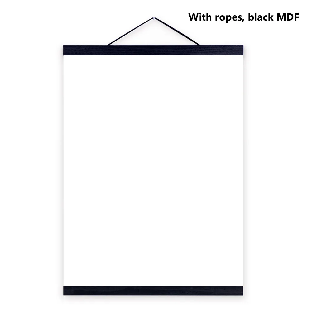 Black Frame Магнитная деревянная рамка Плакат Картина вешалка винтажное ремесло DIY настенный художественный Декор упрощает креативный каркас с ручкой подвесной свиток - Цвет: Black Frame