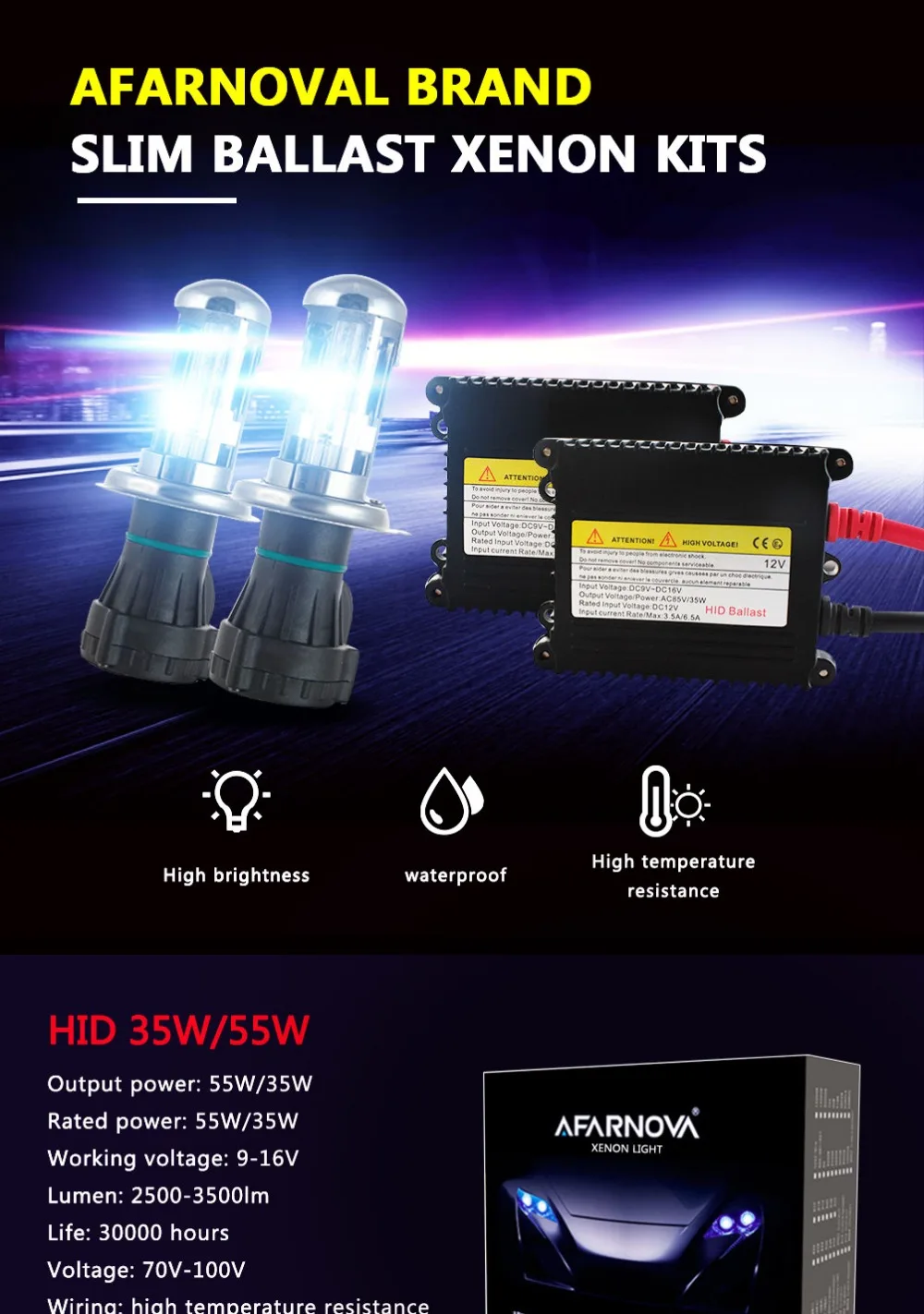 55Вт hid ксеноновый светильник комплект ксеноновых фар H7 H4 H1 H3 H8 H9 H10 H11 H13 9005 9006 hid переделочный Комплект 4300K 6000K 8000k 30000K
