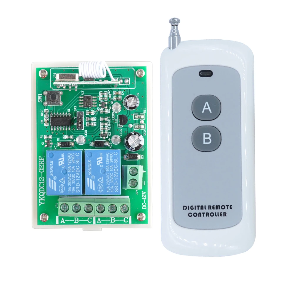 DC 12V 2CH приемник + пульт дистанционного управления дальнего действия