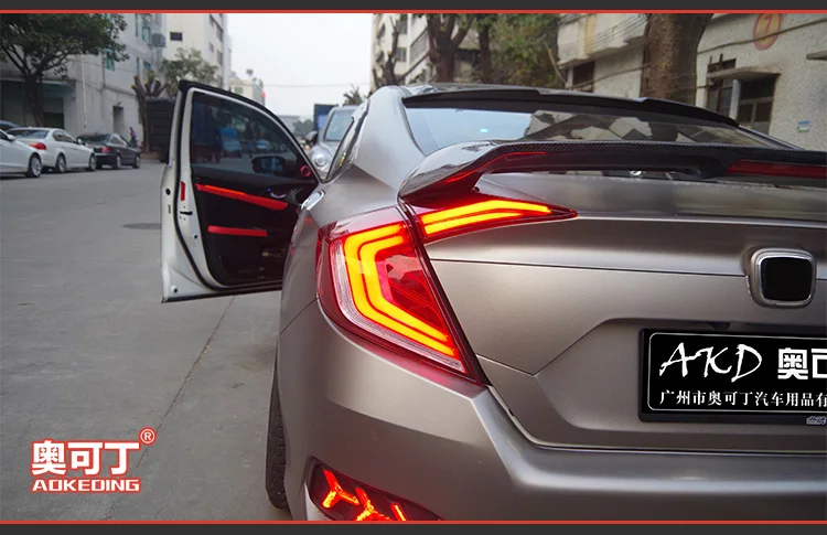 АКД автомобильный Стайлинг задний фонарь для Civic задний фонарь- Civic X светодиодные задние фары DRL динамический сигнал тормоза Реверс авто аксессуары