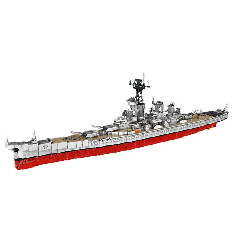 Военная серия 06030 The Missouri Battleship Набор строительных блоков Совместимость с новым