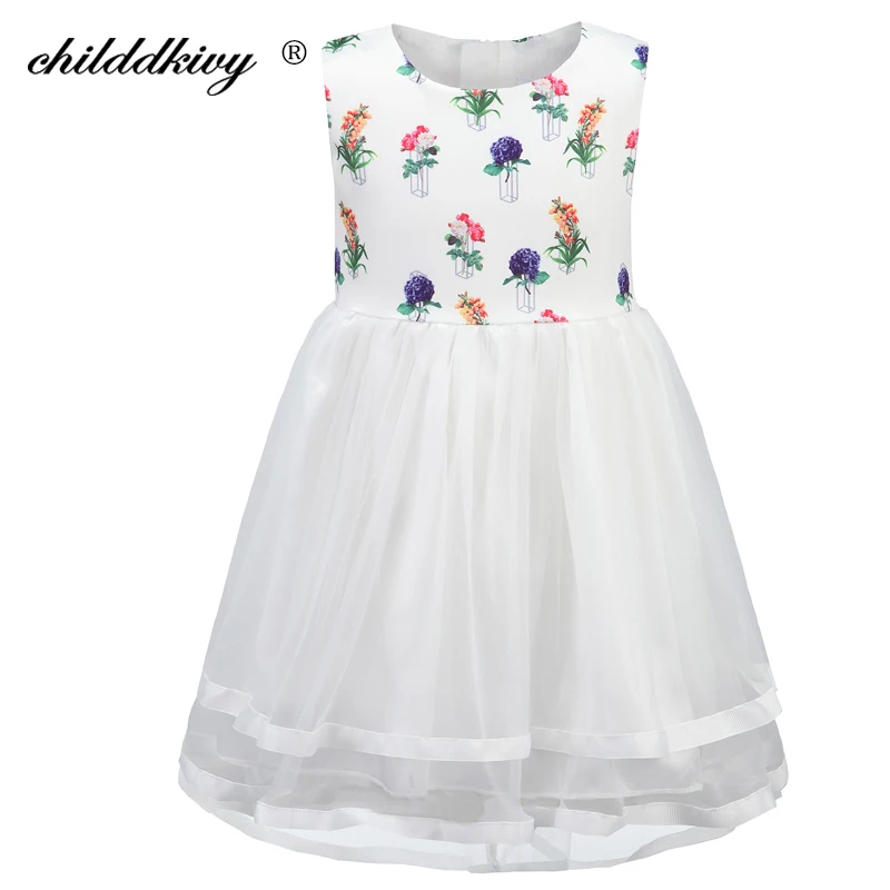ChildDkivy 3-12Y Baby Girls Dress Summer 2018 Lace Princess for Clothes Kids Dresses 10 ears | Детская одежда и обувь