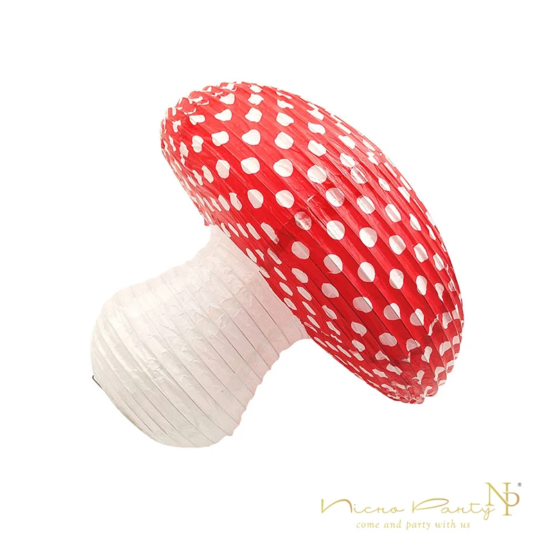 Nicro 3D бумажные Висячие фонарики с грибами в горошек красно-белые Девочки Мальчики