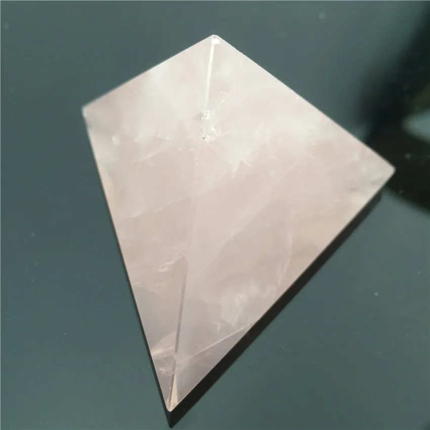 Розовый кристалл Tetrahedron Пирамида камень камни Кристаллы Wicca Cristal Islande Pierre Naturelle