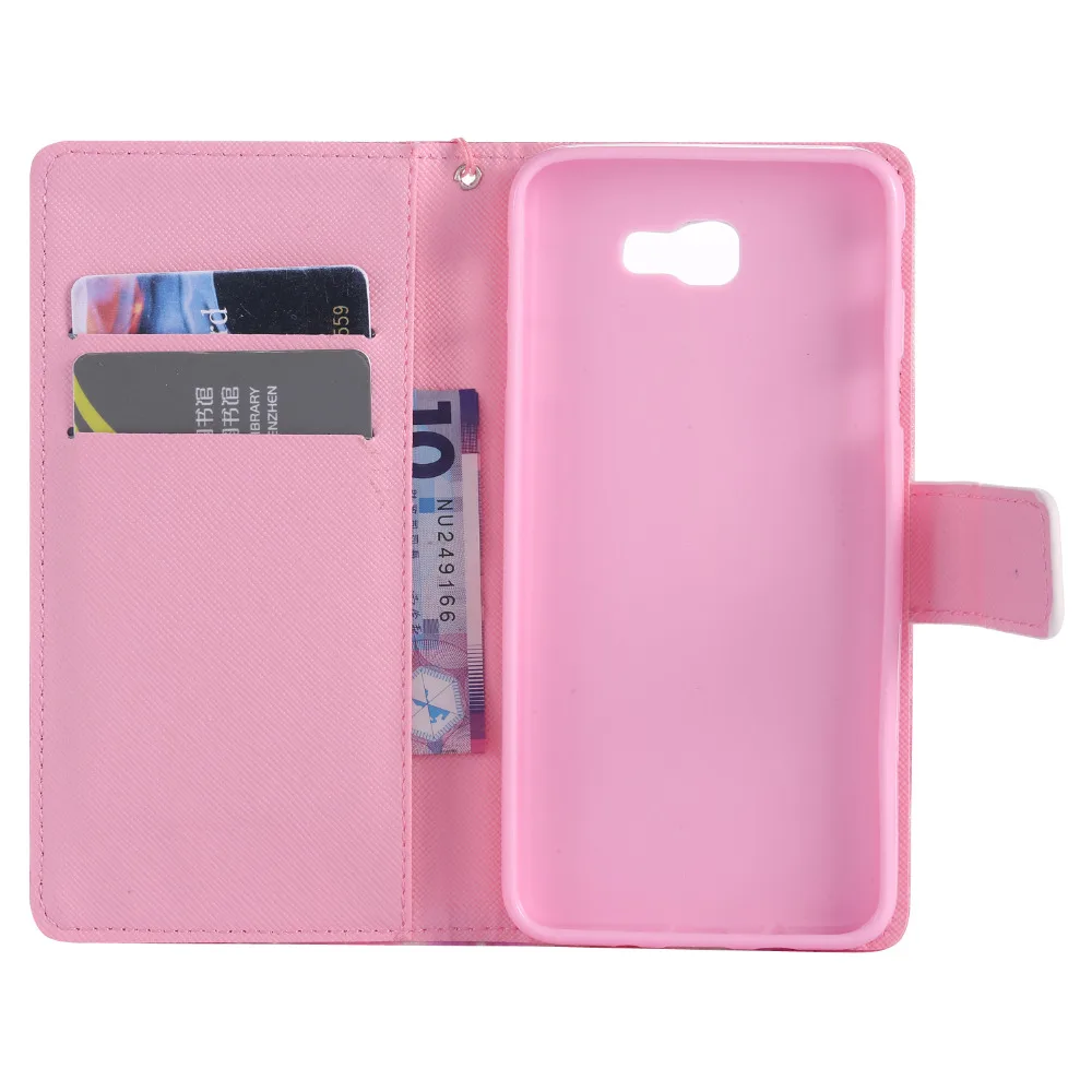 Blue Flower Petals Design Wallet Flip Stand Holder Pouch Case For Samsung Galaxy J5 Prime On5 2016 Leather Cover Coque Fundas |