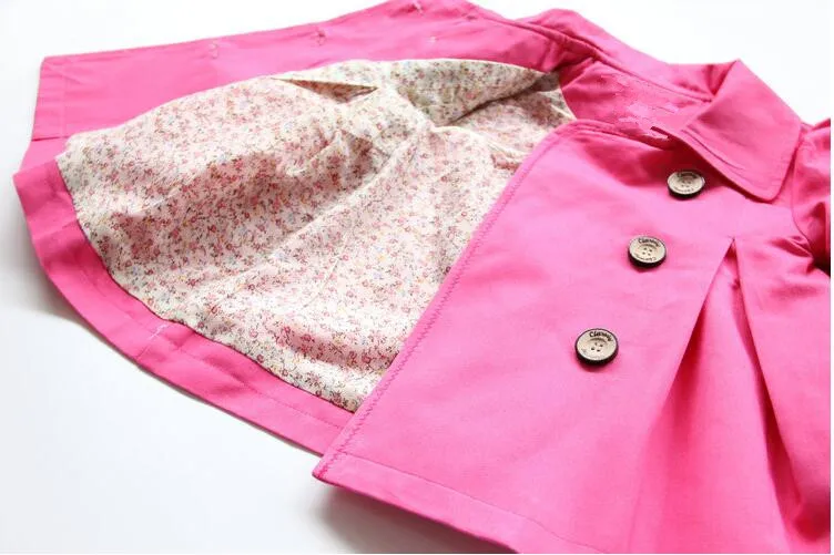 

spring Baby girls Jacket pink kids coat outerwear casual cotton Kids Clothes Children