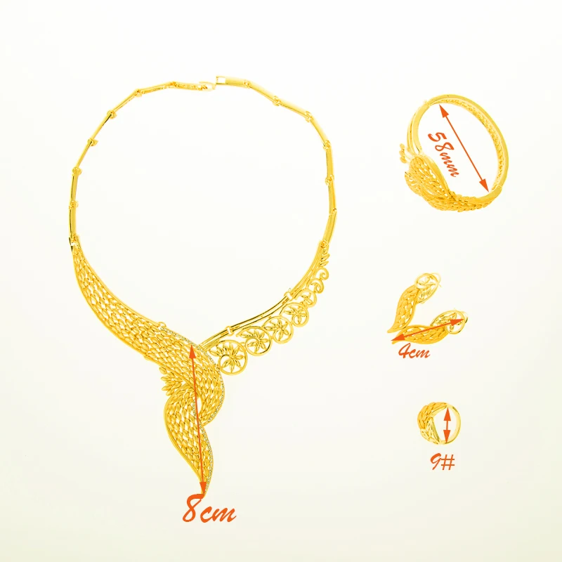 Комплект ювелирных изделий золотистого цвета для невесты эфиопская Эритрея