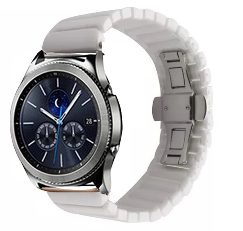 Белый 22 мм 20 мм керамический huawei gt 2 band galaxy watch 42 мм 46 мм ремешок huami amazfit bip для samsung gear sport S2 Classic S3 Frontier - Цвет ремешка: Белый