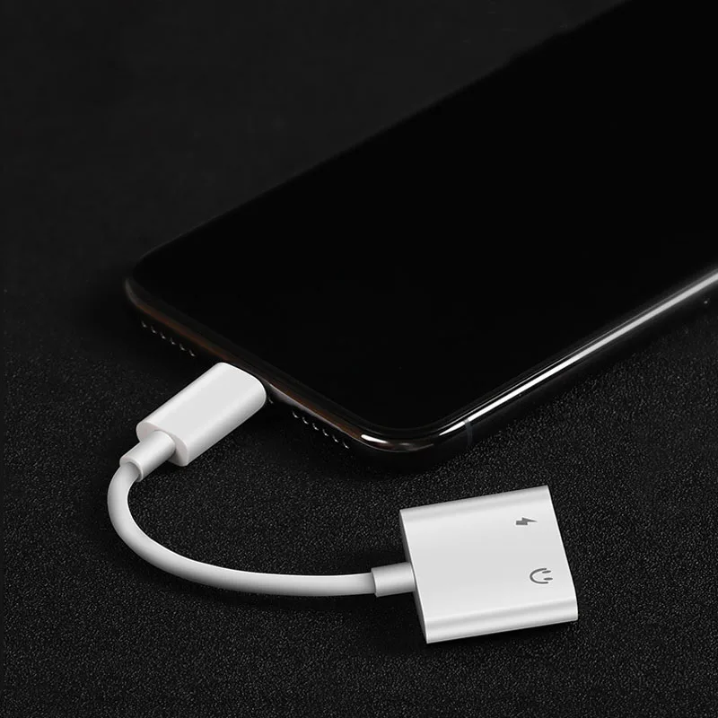Адаптер для наушников Iphone 7 8 X Audio + зарядка проводное управление вызов четырехв 1