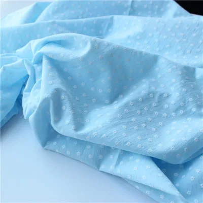 CC350 White flower 100*140cm Cotton Crepe Fabric Wear Gauze Printing Seersucker Pants Mosquito Pajamas Fabric D30 - Цвет: CC350