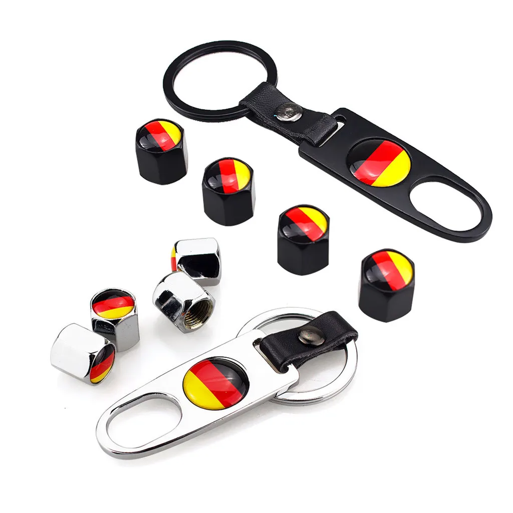 4 шт. Универсальный сплав флаг Германии колпачок для шин клапан пылезащитный