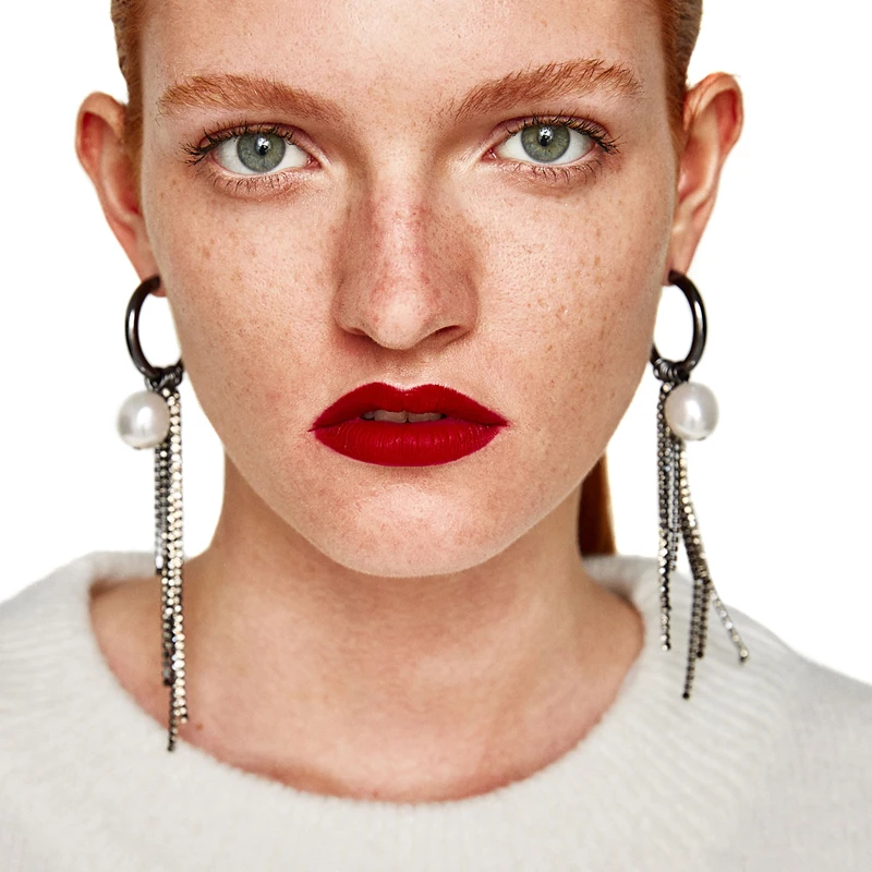 Fashion Earrings Wholesale New Women Chain Simulated Pearl Tassel Vintage Statement Drop 2018 Jewelry Earings | Украшения и