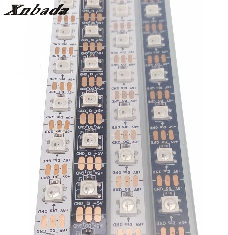 Светодиодная лента WS2812B WS2812 RGB 1 м/4 м/5 м индивидуально Адресуемая ИС черная/белая