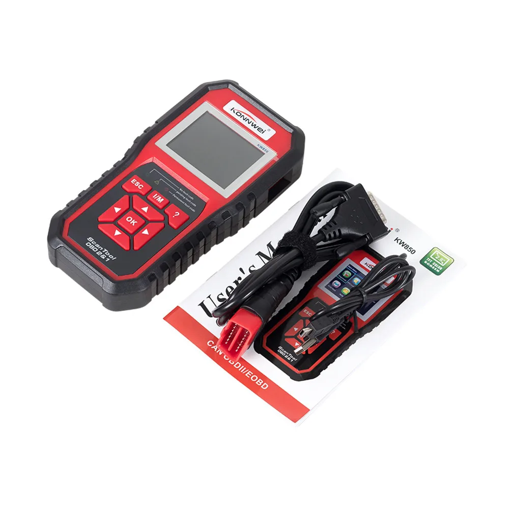 KONNWEI KW850 полный OBD2 автомобильный диагностический инструмент KW 850 OBDII Авто сканер PK AD410 NT301 обновление бесплатно на ПК с RU/UK/BR склад